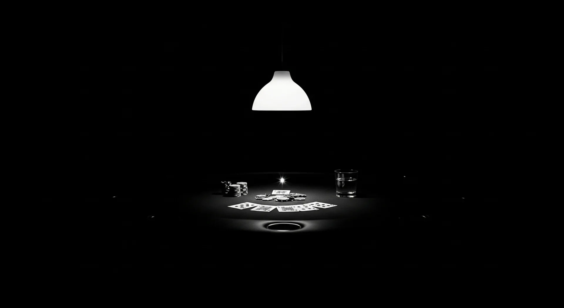 골드 조명이 은은하게 비치는 프리미엄 VIP 포커룸 내부, 고급 가죽 의자와 전용 테이블이 배치된 흑백 사진